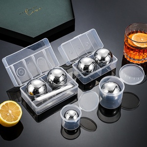 Pierres à <span class=keywords><strong>whisky</strong></span> en acier inoxydable 304, grandes glaçons, boissons, <span class=keywords><strong>whisky</strong></span> glacé, pierres à vin glacé, rondes, 38 55 mm, métal à congélation rapide - Product Image 4