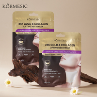 Masque de soin du cou nourrissant au polypeptide KORMESIC 25g, marque privée, or 24 carats et collagène, masque liftant pour le cou, OEM ODM
