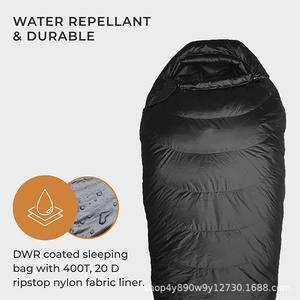 Sac de couchage Woqi Mummy 650Fp en duvet ultraléger pour la randonnée, le trekking, adultes, noir, nylon respirant, 3 saisons - Product Image 4