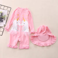 Maillots de bain une pièce licorne pour bébés filles Maillots de bain Rash Guard UPF 50 + Maillot de bain fille