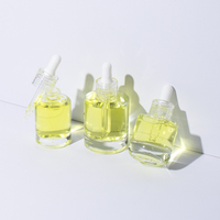 Desain baru kemasan kosmetik bening buram botol penetes kaca botol tetes Serum minyak esensial dengan pipet transparan