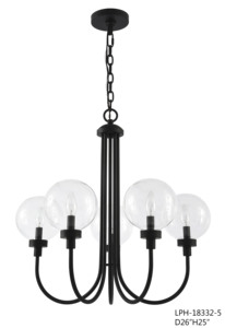 Lustre vintage noir, lampe à <span class=keywords><strong>boules</strong></span> de verre rétro industrielle, luminaire de plafond pour salle à manger, chambre à coucher - Product Image 3