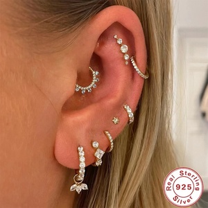 Gaby Piercing per <span class=keywords><strong>Naso</strong></span> in <span class=keywords><strong>Argento</strong></span> Sterling 925, Clicker Septum con Zirconia Rosa, Gioielli Raffinati per Donne - Product Image 6