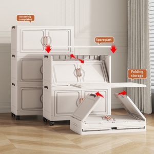 Mueble <span class=keywords><strong>de</strong></span> <span class=keywords><strong>Almacenamiento</strong></span> <span class=keywords><strong>Plegable</strong></span> <span class=keywords><strong>de</strong></span> Diseño Moderno, Sin Instalación, <span class=keywords><strong>Estante</strong></span> Multicapa, Venta al por Mayor para Juguetes y Artículos del Hogar - Product Image 4