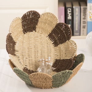 Woven Storage Basket Polygon Shape Handmade Fruit Snack <b>Vegetable</b> Desktop Organizer Basket - Product Image 3