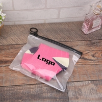 Bolsa con cremallera esmerilada biodegradable con logotipo de impresión personalizado, bolsa con cremallera pequeña de plástico transparente con cierre de cremallera de PVC para embalaje de joyería