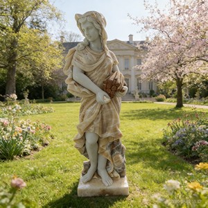 Escultura de Jardín de Tamaño Real, Colorida, de Mármol, Tallada a Mano, Diseño Europeo, para Decoración de Jardín - Product Image 3