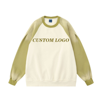 Hoodie Crew-Neck Tie-Dye ODM Warna Senada untuk Pasangan, Oversize Longgar Dua Warna, Bordir Kustom, Unisex, Pullover Sweatshirt