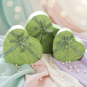 Recycled Heart Shaped Gift <strong>Box</strong> Patterned Design Sturdy Case for Festive <strong>Present</strong> Elegant Ribbon Decor Customizable - Product Image 1