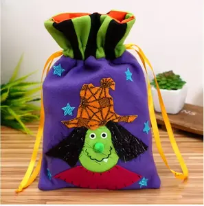 प्रॉप्स इवेंट पार्टी आपूर्ति कार्टन छवियां हैलोवीन पैकेजिंग बैग कंकाल जादूगर चुड़ैल बिल्ली हैलोवीन ड्रॉस्ट्रिंग कैंडी बैग