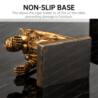 CIGARLOONG Repose-cigares Rétro Chevalier en Résine à Texture Métallique, Grand Support Décoratif pour Cigares, Accessoire de Table pour les Amateurs de Cigares