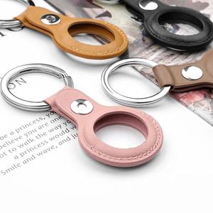 Venta al por mayor Anti-lost Tracker llavero protector pu cubierta de cuero para <span class=keywords><strong>Airtag</strong></span> Tracker - Product Image 4