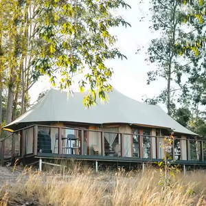 Tenda Glamping di Lusso 3 Camere 1 Soggiorno Cucina Interna Bagno Impermeabile 4 Stagioni per Safari Resort Campeggio - Product Image 4