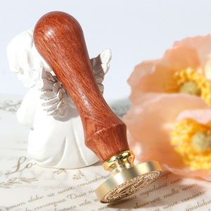 Tête de timbre en cuivre prête à l'emploi manche en palissandre timbre de cire à cacheter timbre de sceau de cire pour lettrage phrases de bénédiction cadeaux de salon professionnel - Product Image 3