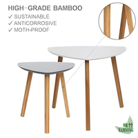 Meubles de Maison Table Basse en Bambou MDF Style Moderne pour Décoration de Maison ou de Salon