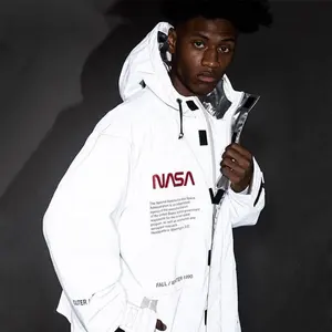 Yingling Hochwertige Outdoor Herren wasserdichte Jacke Wind breaker Jacke NASA Hip Hop 3M reflektierende Jacke für Männer