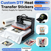 Autocollants de transfert thermique en plastisol personnalisés avec un design de dessin animé lavable pour l'impression sur vêtements