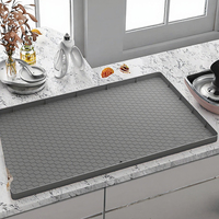 Tapis de protection imperméable en silicone souple antidérapant et écologique pour évier, étagère et placard de cuisine et salle de bain