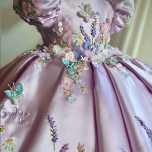 Farfalle floreali fatte a mano di alta qualità di lusso Appliques vestiti <span class=keywords><strong>per</strong></span> bambini maniche a sbuffo ragazze abito ricamato <span class=keywords><strong>per</strong></span> il matrimonio - Product Image 4