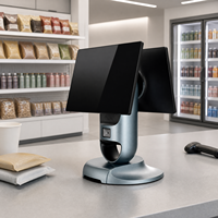 Terminal de point de vente tactile capacitif Windows 15,6 pouces, écran tactile argenté, système de point de vente tout-en-un, Intel N5095, Wi-Fi 6, USB 2.0/3.0, imprimante