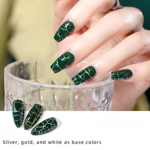 Esmalte de uñas de gel UV súper fácil con efecto crujido fresco Esmalte de laca de secado al aire con estampado agrietado increíble - Product Image 5