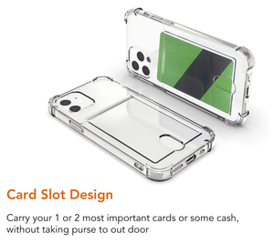 Custodia Trasparente per <span class=keywords><strong>iPhone</strong></span> <span class=keywords><strong>con</strong></span> Porta Carte, Materiale TPU Anti-Ingiallimento, <span class=keywords><strong>Cover</strong></span> Antiurto - Product Image 2