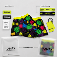 Shorts en maille RAMAX personnalisés à imprimé éclaboussures colorées, respirants, épais, style streetwear, pour le basketball, vente en gros, usine OEM