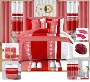 Set di 30 Pezzi Copriletto con Tende Coordinate, Coperta Trapuntata e Plaid - Product Image 2