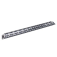 Panel Patch FTP 1U 48 Port Tanpa Kabel, Densitas Tinggi, Bingkai Modular Kosong 19 Inci untuk Jack Keystone, Warna Hitam