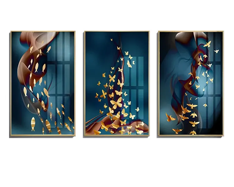 Modern 3 panels Home Decor Picture Painting Luxury Grand Wall Art Canvas Abstract Oil Paintings For Living Room