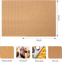 Papier sulfurisé en silicone de qualité alimentaire 6x6 pouces, antiadhésif, imperméable et résistant à la chaleur pour gâteaux, frites et revêtement de plateau