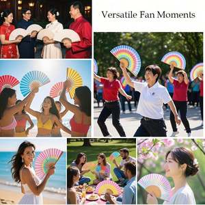 Abanico Plegable de Bambú Blanco Personalizado con Impresión de Logotipo, Decoración DIY, Regalo de Boda - Product Image 5