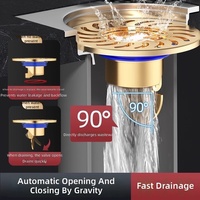 Siphon de sol électroplaqué désodorisant pour salle de bain, universel pour canalisations d'égout, anti-refoulement, anti-odeurs, anti-obstruction, anti-insectes