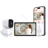 ABM720S Monitor Bayi 5 Inci 1080P HD,  Penglihatan Malam Inframerah dengan Aplikasi, Audio Dua Arah, Rotasi Pan Tilt, Mendukung Penjualan Grosir Rumahan
