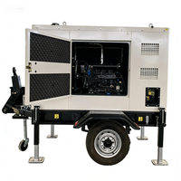 Groupe électrogène diesel silencieux mobile et portable Haitai Power 20-200 kW avec remorque, refroidissement par eau, fabriqué en Chine
