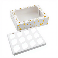 Vente en gros de boîte à collation imprimée logo boîte à muffins 2/4/6/8 trous boîte d'emballage en papier blanc Cupcake Cookie Biscuit pour boulangerie