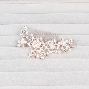 Moda sposa gioielli per capelli accessori lega strass perla pettine per capelli cristallo perla tornante per il matrimonio - Product Image 5