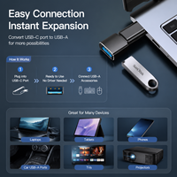 Adaptor USB-C Female ke USB3.0 Male dari Aluminium Alloy, Dongle OTG 5Gbps untuk Laptop PC, Power Bank, Pengisi Daya, dan Transfer Data