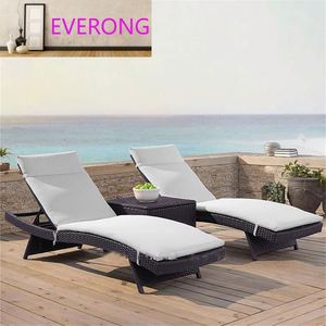 Chaise longue <span class=keywords><strong>de</strong></span> jardin moderne pliable en rotin <span class=keywords><strong>avec</strong></span> <span class=keywords><strong>coussin</strong></span> pour la détente, la plage, la piscine, les sources chaudes, la cour, les hôtels, les jardins - Product Image 2