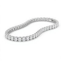 Bracelet tennis en diamants de laboratoire taille brillant rond, plaqué or 18K 14K, 4 griffes, classique pour femme, usage quotidien