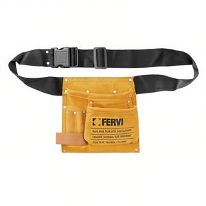 Sac à outils Fervi, ceinture en cuir à 4 poches pour électriciens et plombiers - Product Image 2