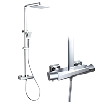 Mitigeur de douche apparent de haute qualité en chrome poli, système de douche thermostatique, ensembles de robinetterie pour salle de bain d'hôtel