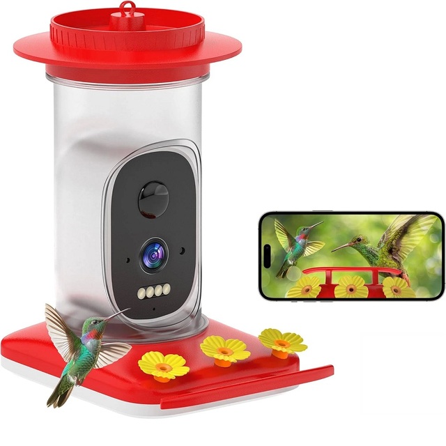 ICSEE Hanging Water Humming Bird Feeder for Birds Feeding 5mp Wifi Cctv Rechargeable Battery Camera Ai