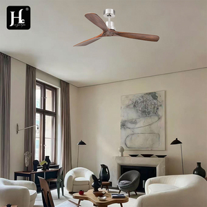 52-inch modern <b>ceiling</b> fan for outdoor or indoor use, with <b>remote</b> <b>control</b>, large solid wood blades, bronze finish, for patio - Product Image 6