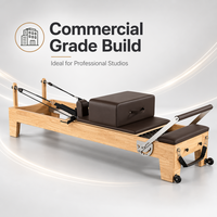Reformer de Pilates de Madera de Roble de Primera Calidad, Certificado CE, Deslizamiento Suave, Máquina de Entrenamiento Profesional para Estudio y Hogar