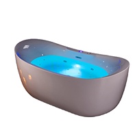 Baignoire d'hydromassage en acrylique Lucite d'intérieur pour salle de bain moderne-Bubble & Jacuzies, jet d'air coloré, sans couture autoportante