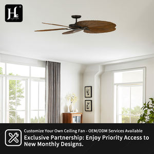 Ventilador de Techo Reversible con Motor DC Sin Luz y Control Remoto, Diseño Tropical, Directo de Fábrica, para Dormitorio y Sala de Estar - Product Image 5