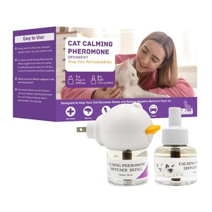 Kit de recharge pour diffuseur apaisant pour chat avec huile de valériane favorisant la relaxation et améliorant le sommeil pour soulager le stress - Product Image 1