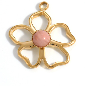 Breloques en acier inoxydable sur le thème de l'océan, pendentifs étoile de mer, poisson, fleur avec serti clos, accessoires de bijoux DIY, design rétro unisexe - Product Image 5