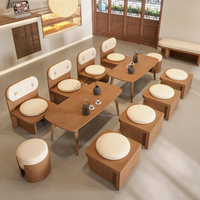 PurelyFeel-Canapé commercial en bois massif pour salon de thé au lait, combinaison de table et de chaise